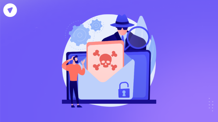 Illustration of a cybercriminal deploying infostealer malware to steal login data from a compromised device.