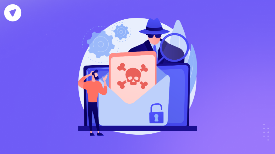 Illustration of a cybercriminal deploying infostealer malware to steal login data from a compromised device.