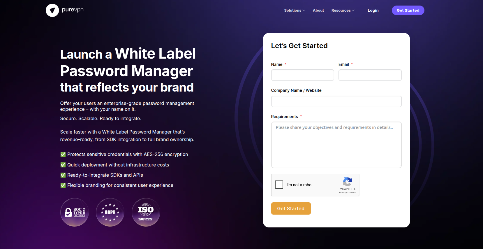 PureWL Password Manager Dashboard Interface