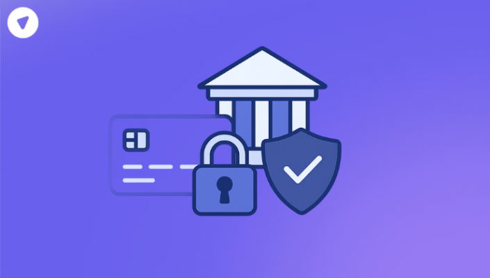 Credit card with a lock and security icon