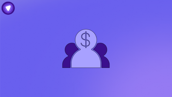 Illustration showing the silhouettes of VPN resellers against a purple background.