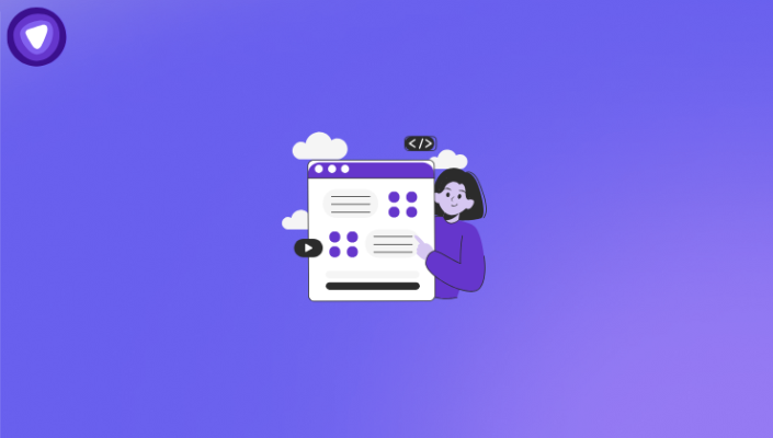 Illustration of a professional woman behind a screen, representing agency SaaS teams choosing privacy tools over custom software builds.