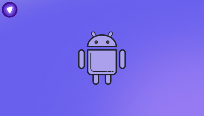 Minimalistic illustration of the android icon against a purple background, highlighting VPN SDK Integration on Android.