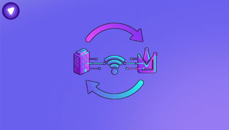 A minimalist vector illustration of a Wi-Fi signal seamlessly merging with a five-star rating scale, symbolizing the connection between hotel connectivity and guest satisfaction.