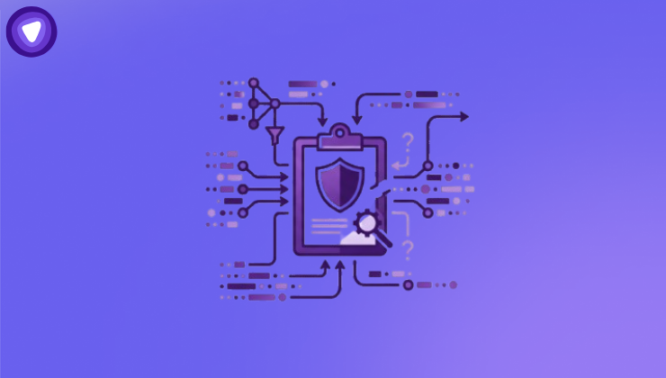 Minimalistic featured image, which uses key symbols to represent the legal collection and flow of data brokers. It features a lock and shield icon to represent data privacy and protection, arrows to show how information is collected, and gear symbols to illustrate the processing of personal data into comprehensive profiles.