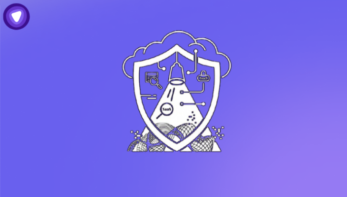 A purple background featuring a prominent shield in the center, symbolizing protection and strength.