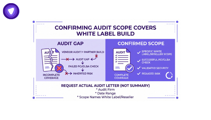 Audit scope document detailing the white label build process and requirements for review and completion.