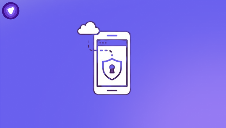 Cloud secure mobile connection icon.